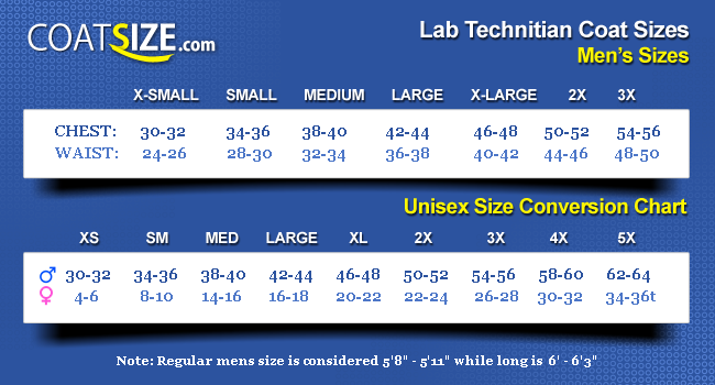 Lab Coat Sizes Lab Coat Sizes