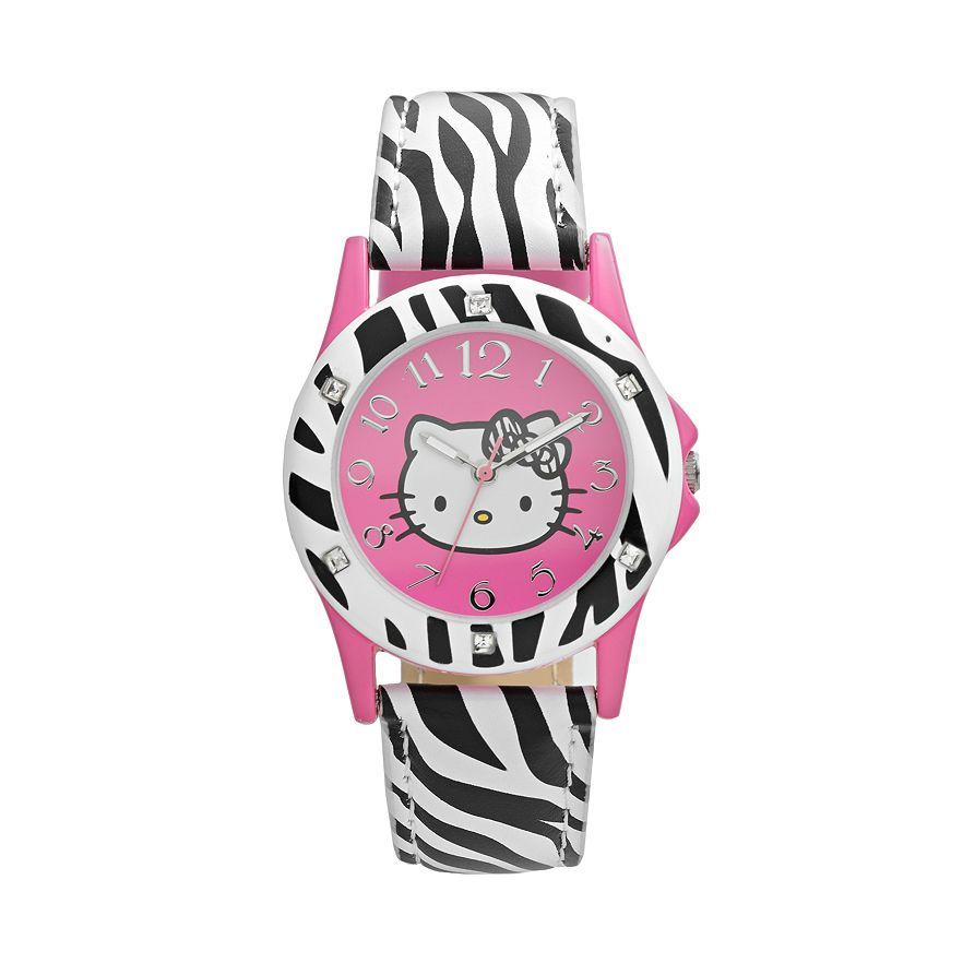  photo Hello Kittyreg Simulated Crystal Zebra Watch - Women.jpg