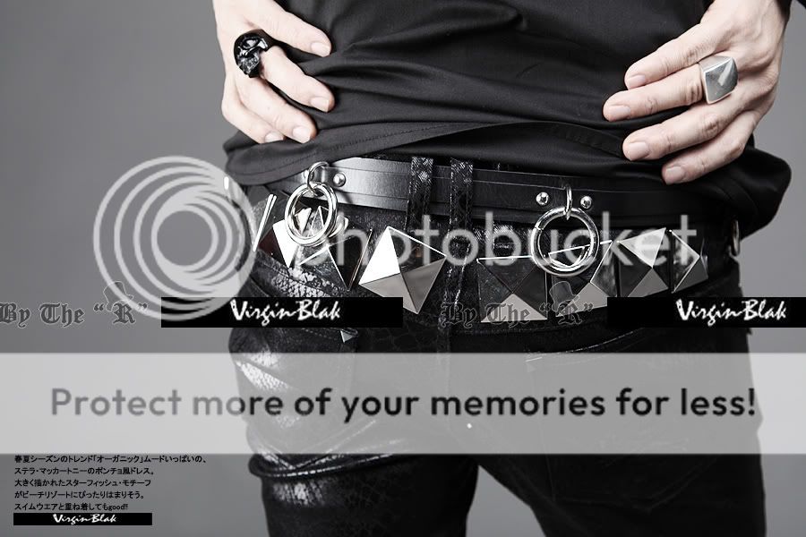 vb HOMME Mens Metal Ring Leather Belt Punky Rock Chic  