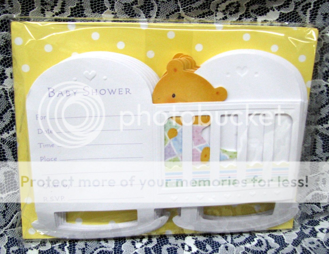 Hallmark INH2005 Pop Up Crib Baby Shower Invitations PK of 8 Unisex Boy Girl