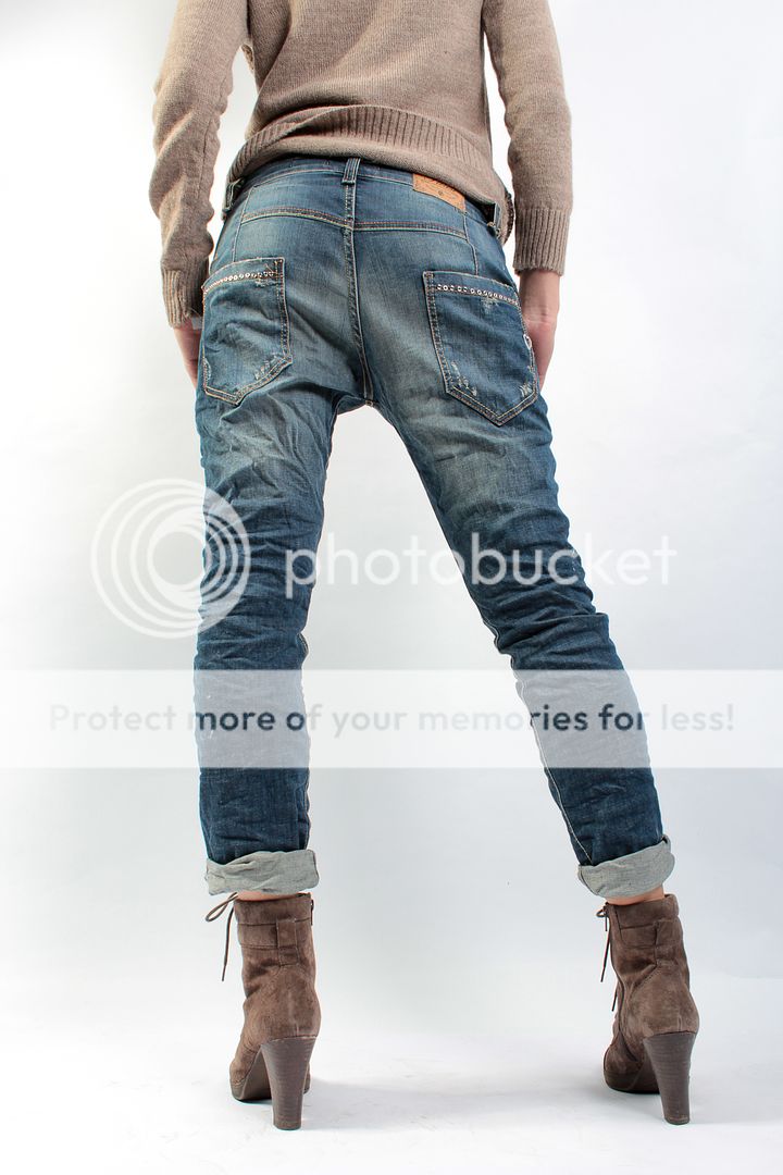 PLEASE jeans boyfriend P53DBQ944 studs and tear SIZE M WINTER 2012/13